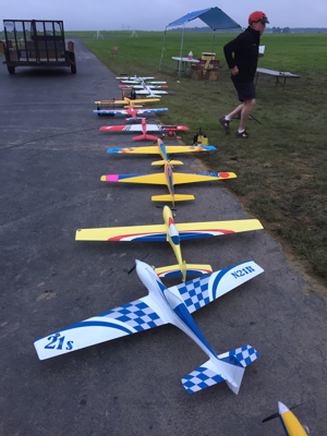 Robert Vess' AR-6 (2nd plane from bottom) waits its turn in the 2015 NATS Q40 practice line. 
